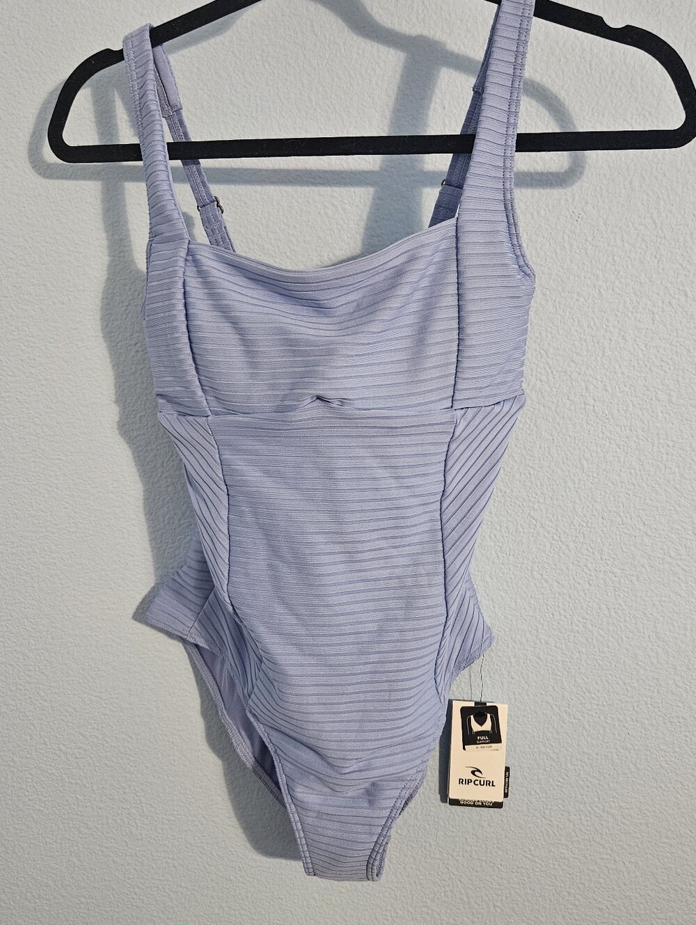 Rip Curl Womens Blue Ribbed One-Piece Swimsuit